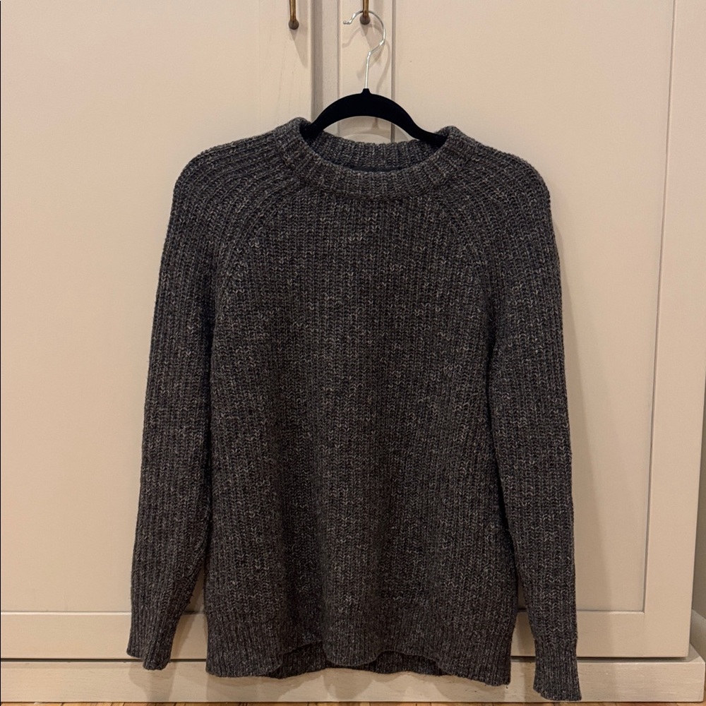 Jenni Kayne Oversized Cashmere Fisherman Sweater Charcoal Grey Size Medium - Picture 6 of 9